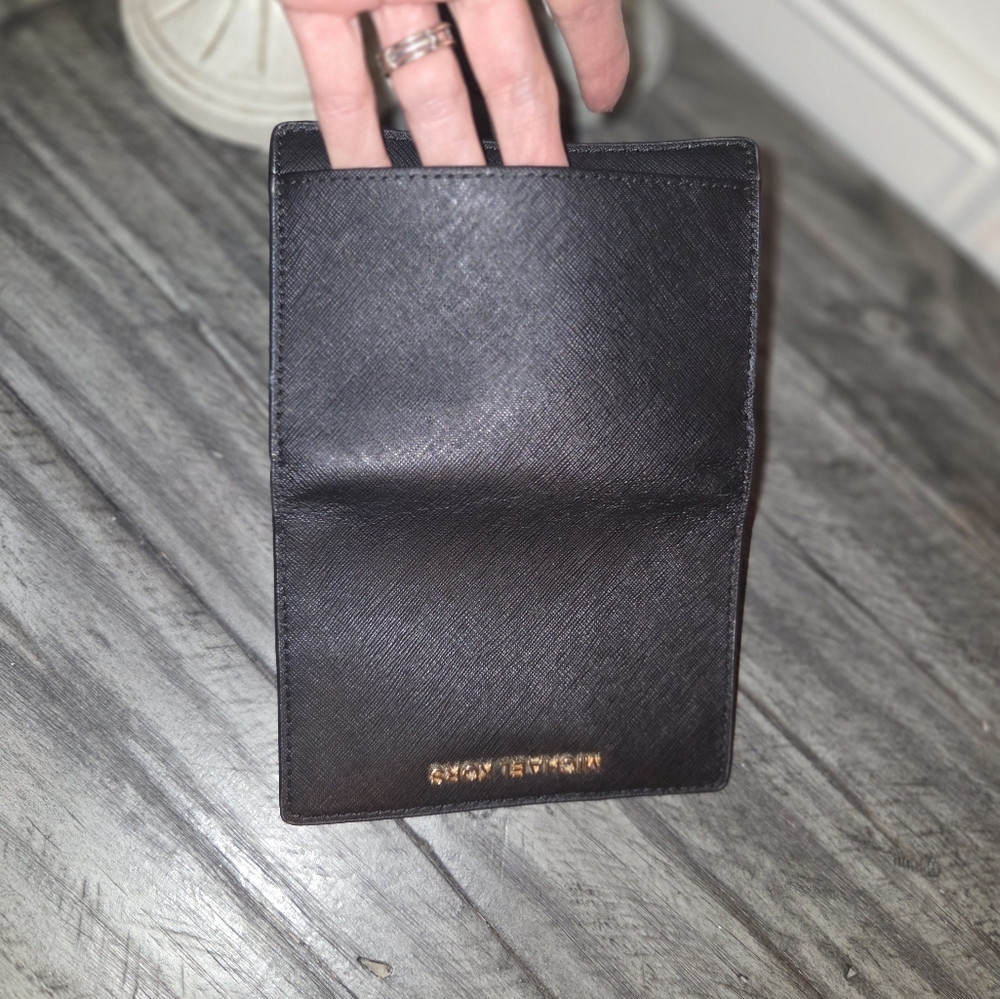 Michael Kors Black Leather Wallet with Gold Logo - Picture 7 of 7